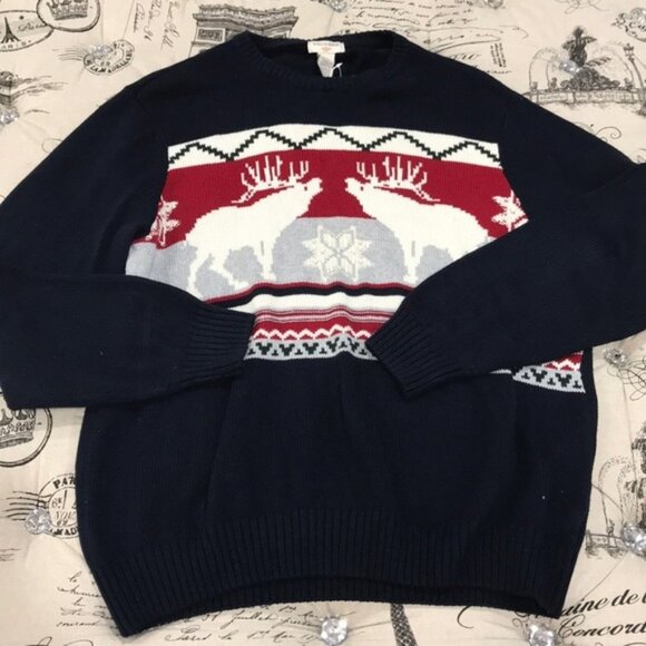 Dockers Christmas Moose Snowflakes Sweater - Picture 2 of 5